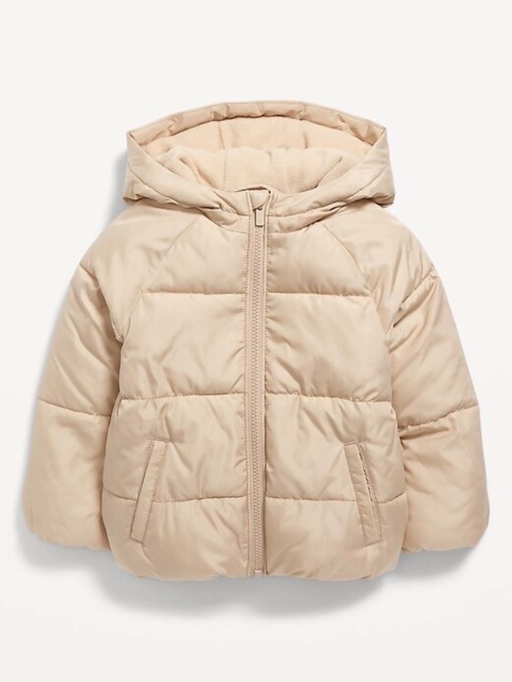 Old Navy Beige Hooded Kids Puffer Jacket